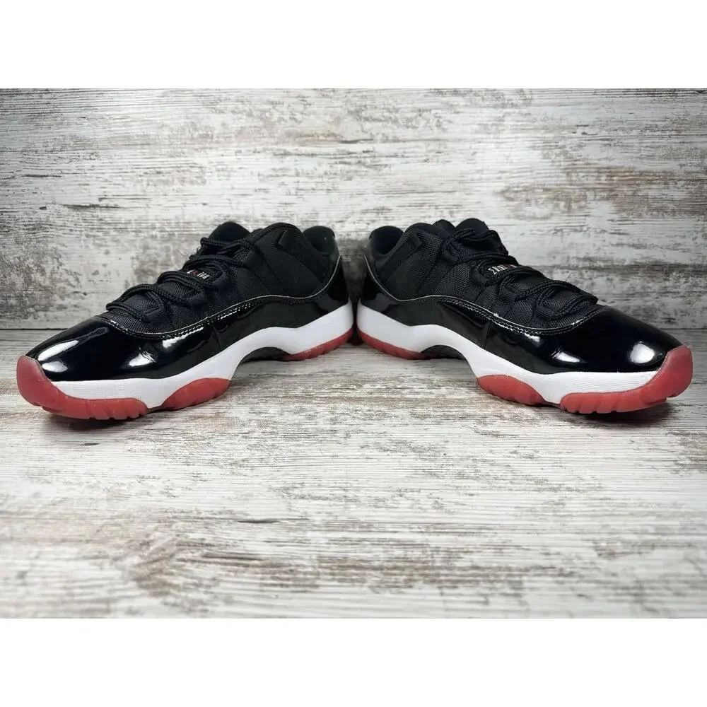 Men's Nike Air Jordan 11 XI Retro Low Bred Black/White/Red Sz 10 EUC!!